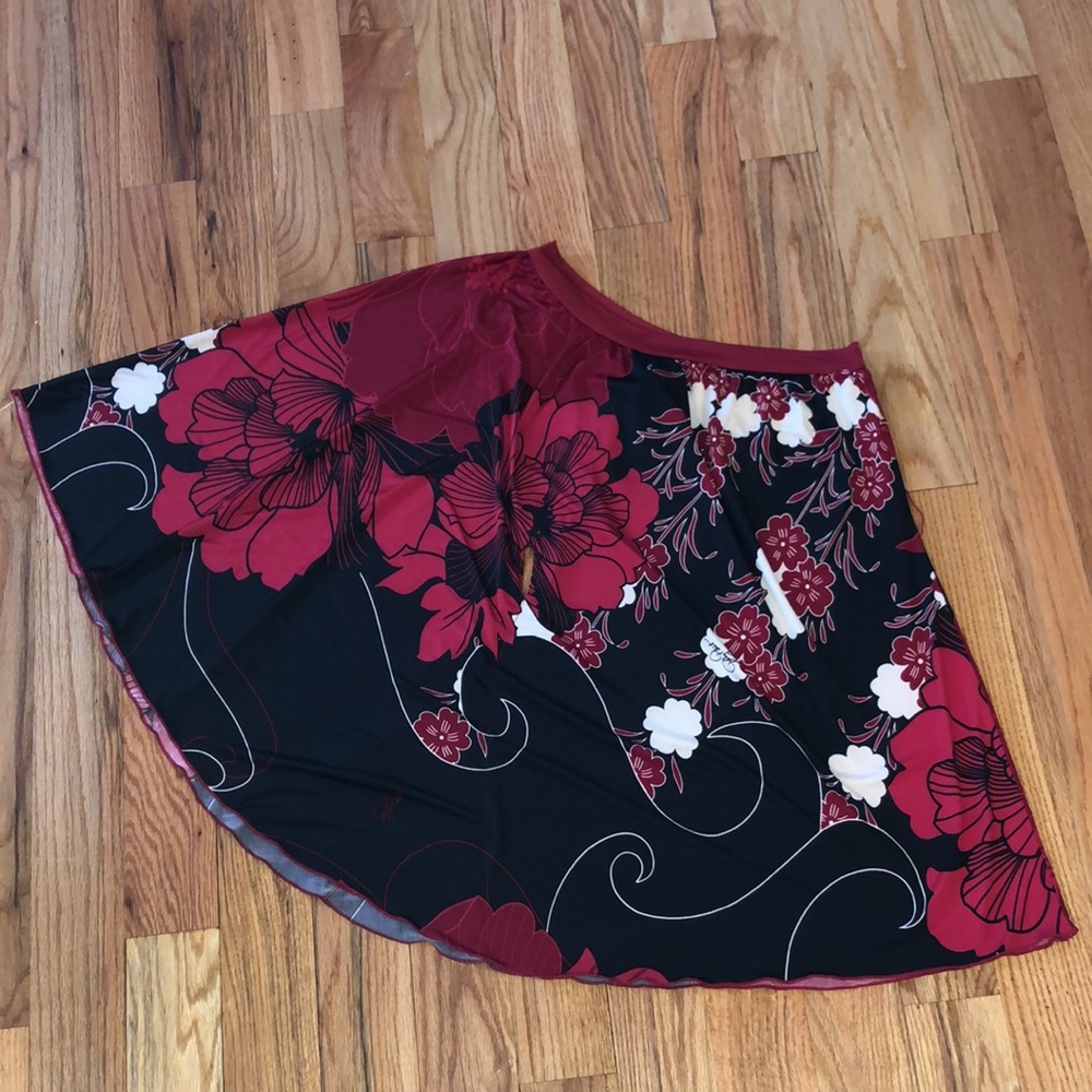 NWT  Baby Phat Y2K Red floral Flower mini Tunic Dress S Small - Picture 8 of 13